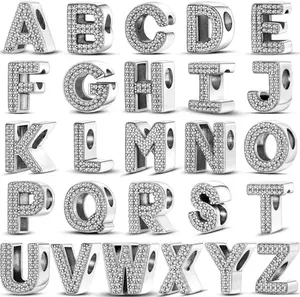 925 Sterling Silver Initial Letter Charm for Bracelet – A-Z Alphabet Dangle Charm