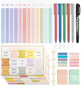 Mother's Day Gift Bible Journaling Kit, Colored Bible Study Supplies, 12 Pastel No Bleed Highlighters and 5 Colored Pens, Transparent Sticky Notes and Bible Tabs Set and More, Book Annotation Kit for Women & Men