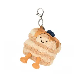 Jellycat Soft Plush Keychain - Amuseables Fran Pancakes Bag Charm Birthday Cake