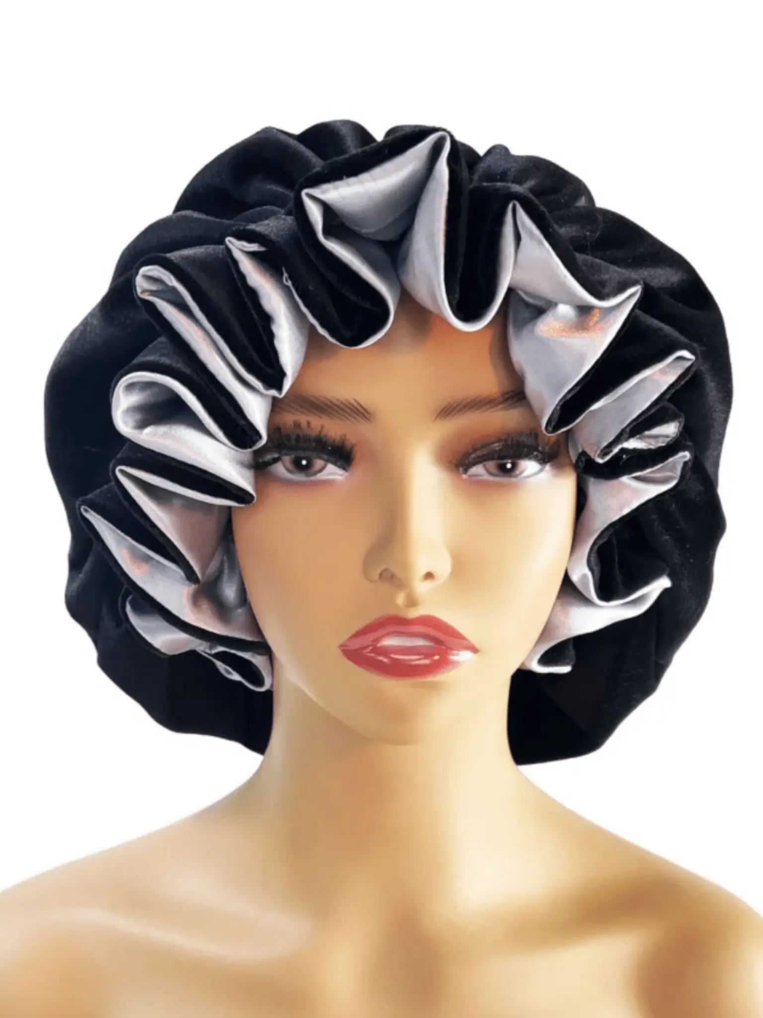 Velvet & Satin Reversible Bonnet – Protective Night Cap for Natural Hair