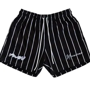 Black Pinstriped Mesh Shorts Pocket Parachute Menswear Man