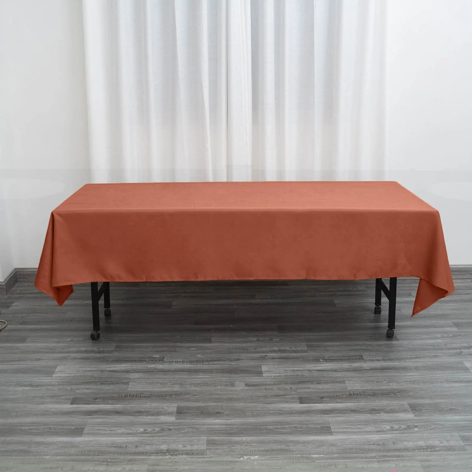 Polyester Rectangle Tablecloth 60"x102" Terracotta (Rust) - Wrinkle-Resistant Finish