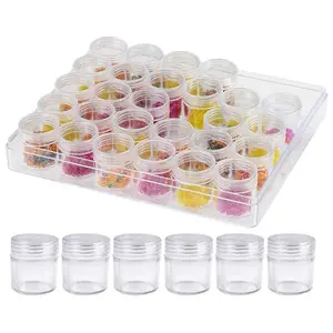 Clear Plastic Bead Storage with 30 Pieces Storage Jars Container Bottle with Lid Embroidery Diamond Painting Transparent Accessory Box Organizer for Jewelry DIY Art Craft Nail