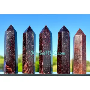 Wholesale Lot 1 lb Natural Red Lepidolite w Mica Tower Obelisk Point Wand Crystal Energy Healing