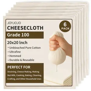Cheesecloth–Organic Unbleached Cotton Grade 100, Reusable Hemmed Cloth for Straining, Cooking, Baking, Juicing, Cheese & Nut Milk