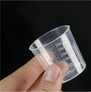 Liquid Measuring Cups (10-Pack) - Mini Plastic Graduated Beakers for Kitchen, Lab, Crafts, Resin - Clear Dual Scale, Accurate safety, Stackable