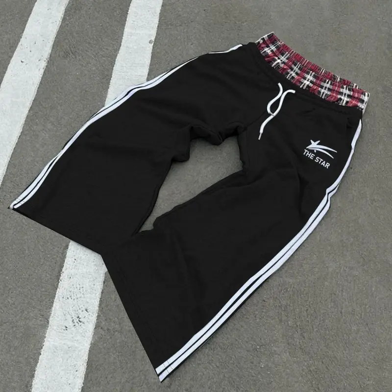 Men's Regular Fit 2 in 1 Drawstring Waist Pants, Casual Pocket Elastic Waist Trousers for Daily Wear, Men's Bottoms for All Seasons, Sports Casual Pants, Athletic Casual Trousers, Sportswear Pants