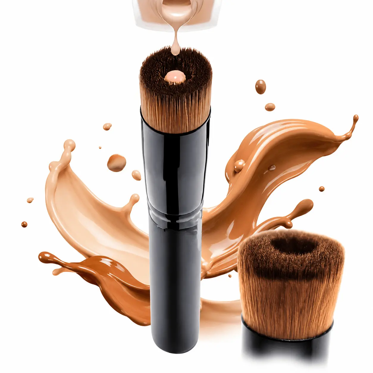 1-Piece Polyester Smoothing Face Makeup Brush Tool for Beginners - Multipurpose Applicator for Liquid Foundation, Primer, Face Cream, Brush Tool Face Brushes
