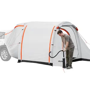 VEVOR Inflatable SUV Tent with Awning, 8 x 6.7 ft 3-Season SUV Tailgate Tent with Ventilated Doors & Mesh Window, PU2000mm Waterproof Car Rear Hatch Tents for Outdoor Camping - Air Pump Included
