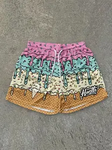 Ice Cream Pattern Casual Shorts for Women, Cute Sporty Pants, Trendy Street Style Design, Super Soft Breathable Comfort