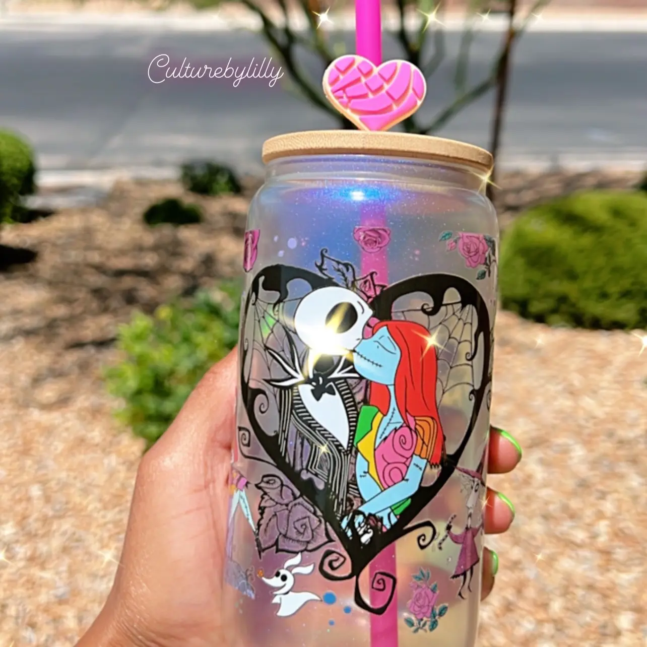 Iridescent Jack n S Glass Cup
