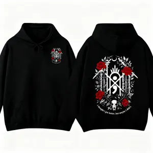 Sleep Token Crimson Mourning Hoodie Floral Sigil with Skull & Quote I Thought I Got Better 2025 Tour Concept Black Pullover for Fans