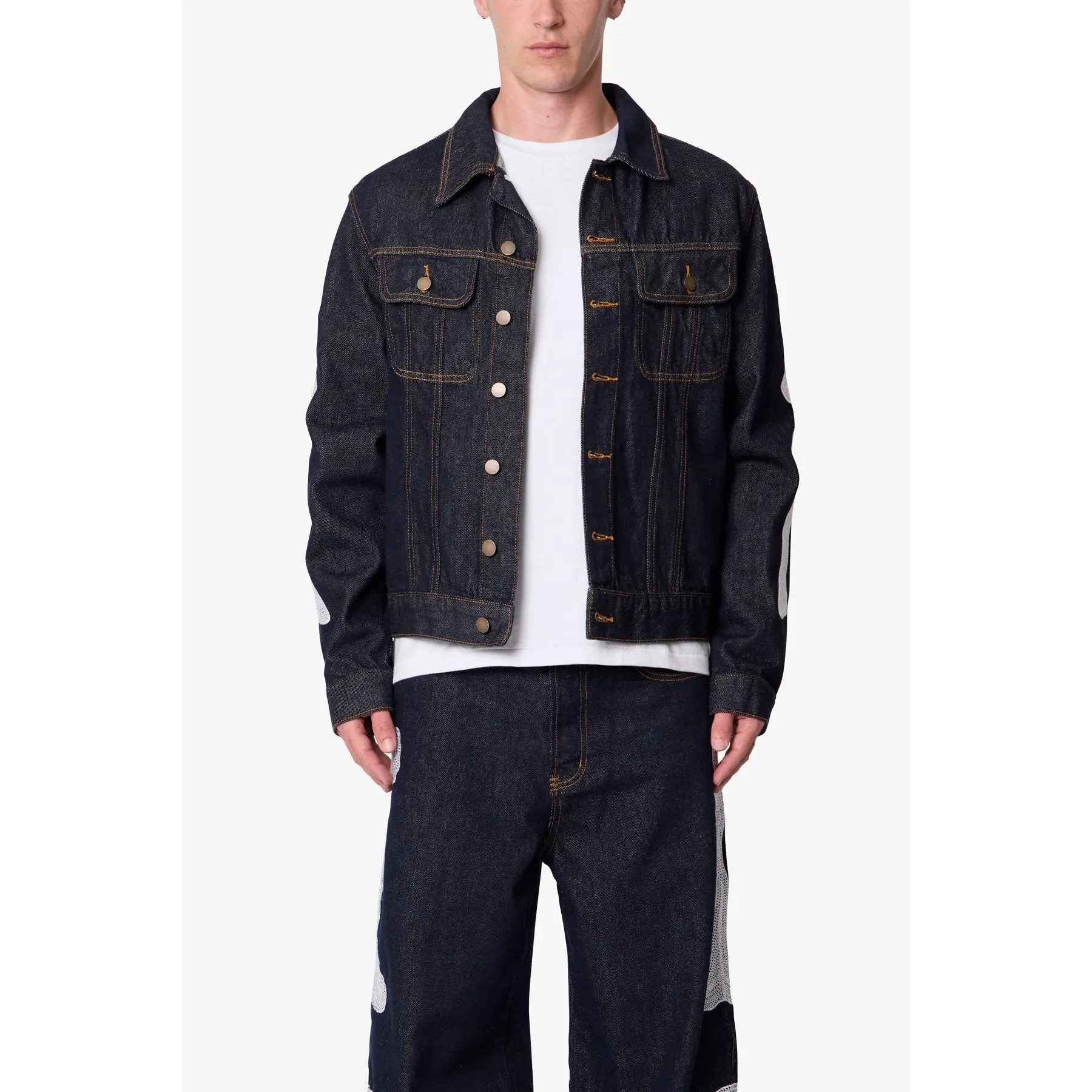 mnml Raw Skeleton Trucker Jacket - Rinsed Indigo mnml Raw Skeleton Trucker Jacket - Rinsed Indigo