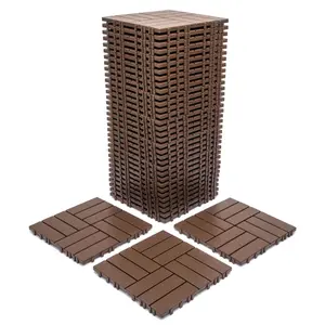 68-Pack 11.42"x11.42" Plastic Interlocking Deck Tiles 61.60 Sq.Ft Durable Waterproof Eco-Friendly Non-Toxic All-Weather Indoor/Outdoor Flooring