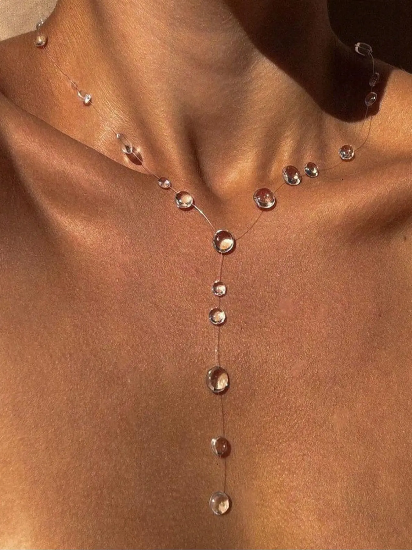 Elegant Simulated Water Drop Pearl Necklace for Women, Simple Fashion Design, Perfect for Any Occasion, Single Pack Jewelry Accessory, Drop Pendant Necklace