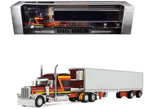 Peterbilt 389 w/70" Mid-Roof Sleeper & 53' Trailer 1/64 Diecast Model by DCP/First Gear