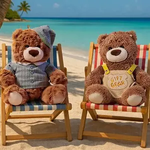 MINISO Gift Bear Christmas Tree Overall Pants Themed Plush Toy Cute & Cozy Huggable Gift for Girls Adorable Ideal Shopping Holiday Gift for Kids Friends Valentine Gift for Girlfriends Summer Vibes
