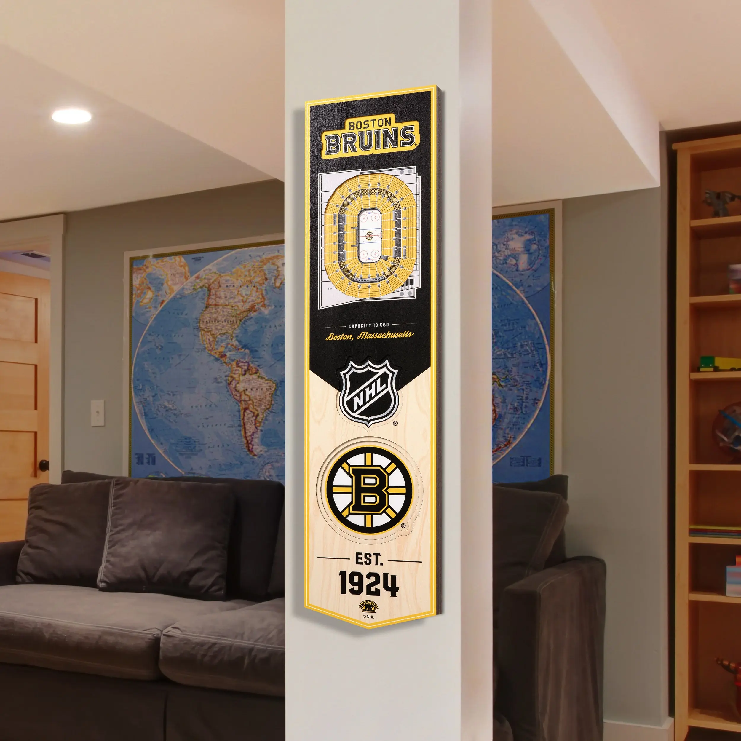 Boston Bruins TD Garden 3D Stadium Banner - 8"x32"