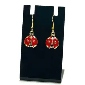 GLD Ladybug Whimsical Earrings - Dainty Design with Red Accents, Intricate Details, Elegant Accessory for Any Outfit