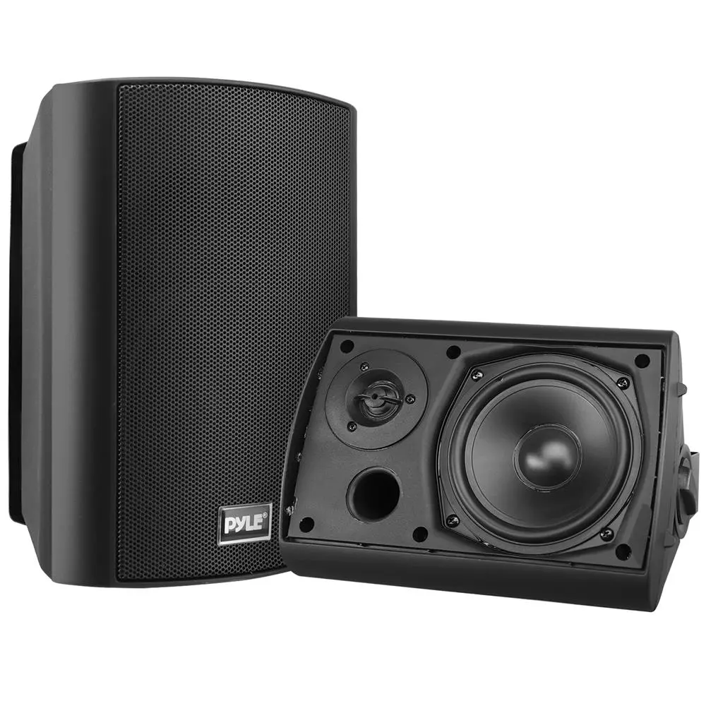 5.25" Custom Wireless Wall Mount Speakers - Resistant, Pool & Boat Compatible, Indoor-Outdoor, Mobile Device Ready, Amplifier-Ready, Waterproof, Full-Range Audio Equipment with Adapter Connection, LED Light