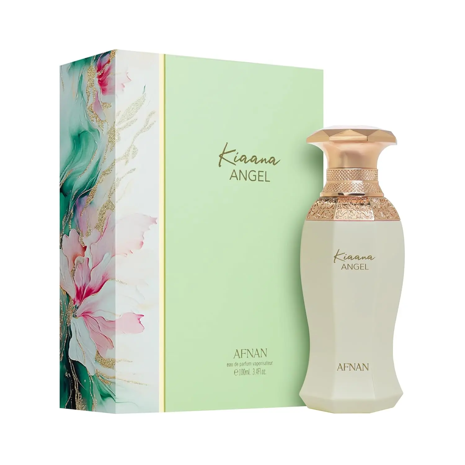 Afnan Kiaana Angel Women's Alcohol-Based Eau de Parfum Spray - 3.4 fl oz Pistachio Floral Fragrance