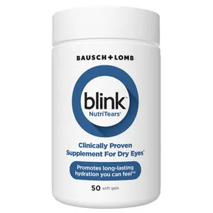 Blink NutriTears Clinically Proven Supplement for Dry Eyes, 50 Softgels, Eye Care Supplement to Hydrate Eyes From Within For Long Lasting Relief You Can Feel
