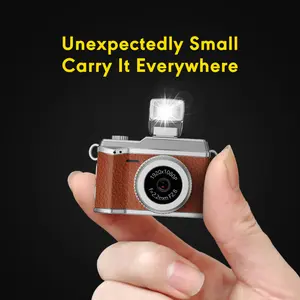 Mini Retro Camera, 1080P Keychain Camera, 0.96-Inch IPS Screen, LED, Flash, Video Recording, Switchable Filters, 8G Memory Card, Portable Wearable Photography Gadget
