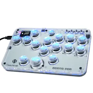 Haute42 Arcade Stick 16Keys All-Button Gamerfinger with Custom RGB & Turbo Functions,Arcade Controller Street Fight for PC/Ps3/Ps4//Steam  Keyboard-Supports Hot Swap & SOCD