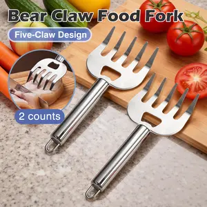 2 Counts bear paw food forks, Non-Slip Roasting Forks for Thanksgiving Barbecue Professionals
