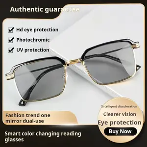 Auto Zoom High-Definition Frameless Reading Glasses with Blue Light Filter Ergonomic Design Silicone Nose Pads for Men Women Digital Eye Protection for Optical Clarity - Daily, Adjustable