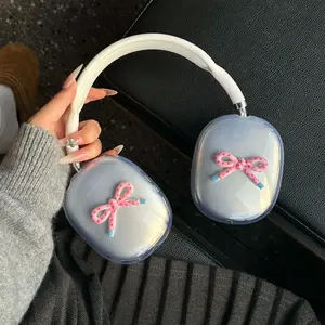 Headband Bluetooth-compatible Earphone Case Bowknot Korean Style Creative DIY Original Design, Stylish Durable Protective Cover for Daily Use Protection