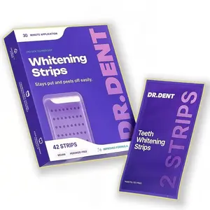 DRDENT Purple Teeth Whitening Strips - 42 Whitening Sessions - Non Sensitive Teeth Whitening - Peroxide-Free - Made in US - Made in Love