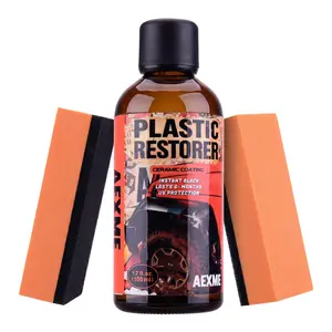 AEXME Ceramic Car Plastic Restorer - Instant Black Shine Trim Treatment with UV Protection, Waterproof Agent, Interior Car Cleaner for Faded Plastic, Rubber, Vinyl