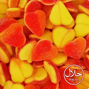 Halal Fizzy Peach Heart Gummies