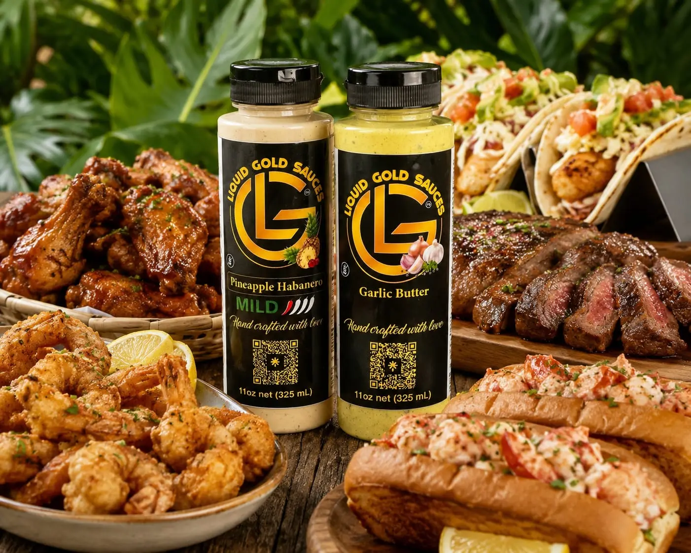Garlic Butter & Pineapple Habanero Sauce Combo (2) Pack | 11oz Each