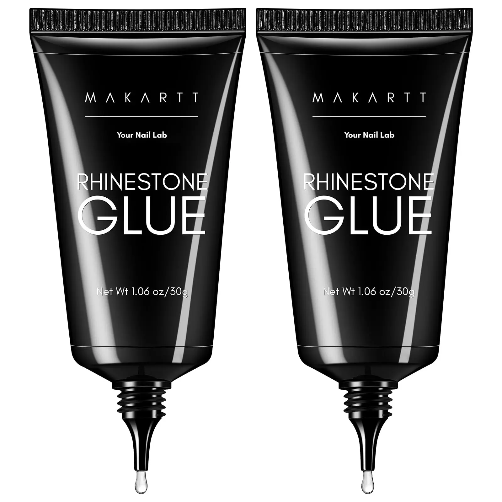 Makartt Rhinestone Glue for Nails, 2 x 30ml Medium Viscosity 3D Charm Gel | Up to 30-Day Hold. 60ml Total Clear-Curing Medium-Viscosity UV/LED Gel for 1–6mm Rhinestones, Gems & Charms. DIY Salon & Gift