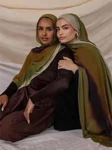 Women's Stylish Versatile Watercolor-Patterned Scarf 80x180cm, Lightweight Polyester Head Wrap for Fashion & Everyday Use, Tignon Scarf, Hijabs