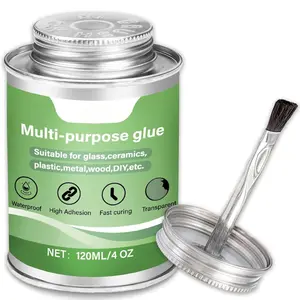 Multi-Purpose Super Glue | 4 oz High Strength Clear Adhesive with Brush | for Rubber,PVC,,,Ceramics,Leather,Plastic | DIY Crafts