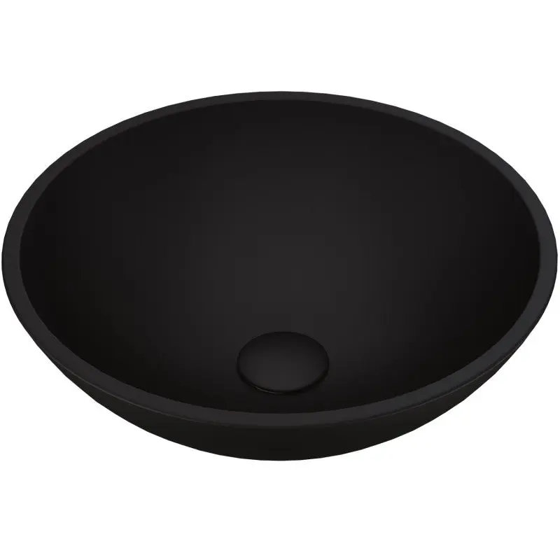 Black Cavalli MatteShell™ Vessel Sink – Matte Black Tempered Glass, Above-Counter Spherical Design, Scratch Resistant, ADA & cUPC Certified
