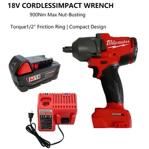 Milwaukee M18 900NM 1/2 Inch Brushless Electric High Power Impact Wrench for 18 Volt Battery can be used for various construction projects or heavy truck, workshop repairs.