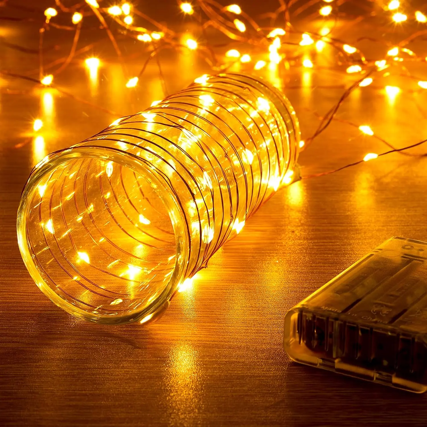 2 Pack 16.4ft  Operated String Lights with Timer, Warm White with Synchronized Twinkle Mode, Fairy Lights  , 50 LEDs, Idea for Christmas Bedroom Party Wedding