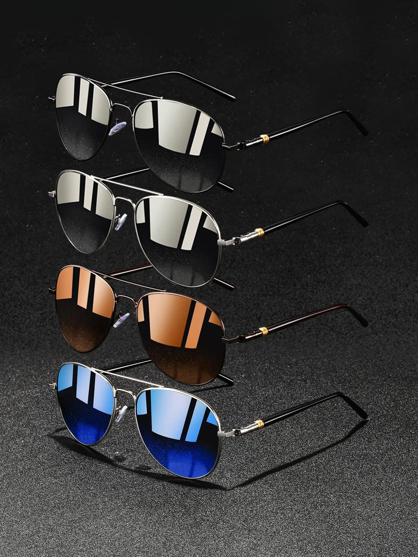 4pairs of the latest trendy vintage oval metal sunglasses, for both men and women, available in multiple colors, featuring UV400 lenses to protect eye health, with classic iron frames and spring hinges, Wearing comfortably,perfect for various occasions.