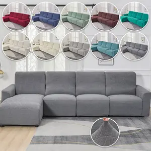 Chivas L-shaped Special Sofa Cover, Large Leaf Jacquard Anti-slip, Water-resistant and Cat Scratch-proof Sofa Cover, High Elasticity, Thickened, All-season Universal Sofa Cover