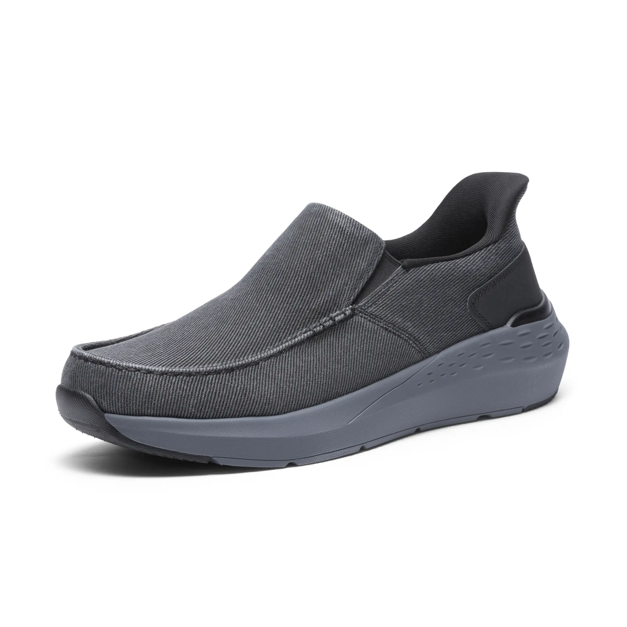 【BRUNO MARC Anniversary】 Men's Canvas Slip-On Loafers, Lightweight Walking Shoes with Arch Support and Anti-Slip Rubber Sole for Commuting, Footwear, Eva, Anti-Slip Sole Loafers tiktokshopbacktoschool