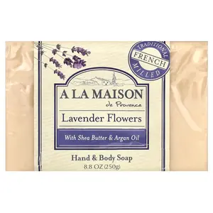 A La Maison de Provence Hand & Body Bar Soap, Lavender Flowers, 8.8 oz (250 g)