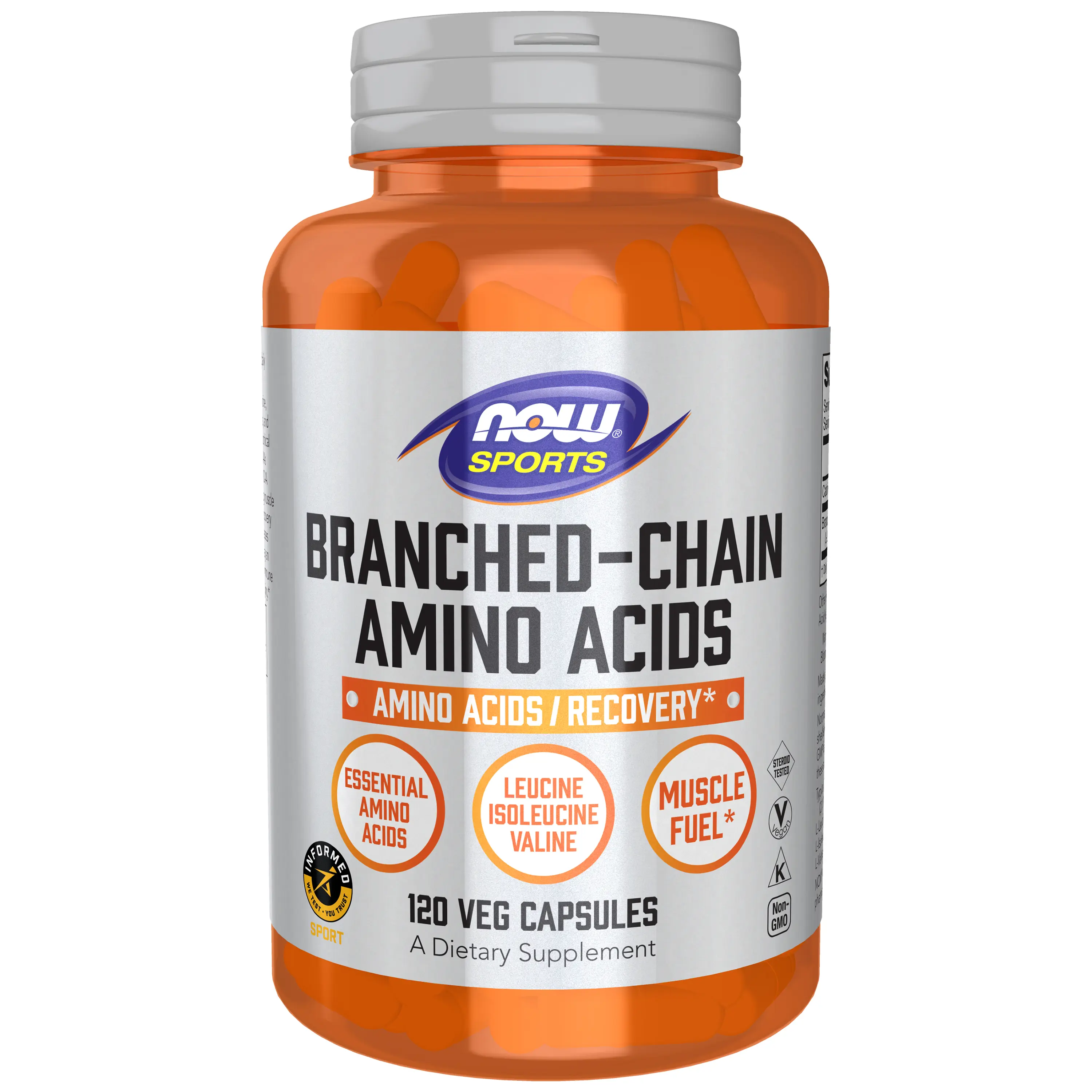 NOW Sports Nutrition, Branched Chain Amino Acids, With Leucine, Isoleucine and Valine, 120 Veg Capsules