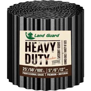 Corrugated Garden Edging Border, 6"*50' Landscape Paver Edging, Tall Landscape Edging, Fence for Garden, Flower Bed, Lawn and Landscape Edging (Black)