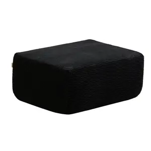 CAODOC 37 Inch Oversized Square Ottoman, Plush Corduroy Boneless Foot Rest with High Density Foam, Supports 350 lb, Cozy Floor Pouffe for Sofa Sectional, Living Room Entryway
