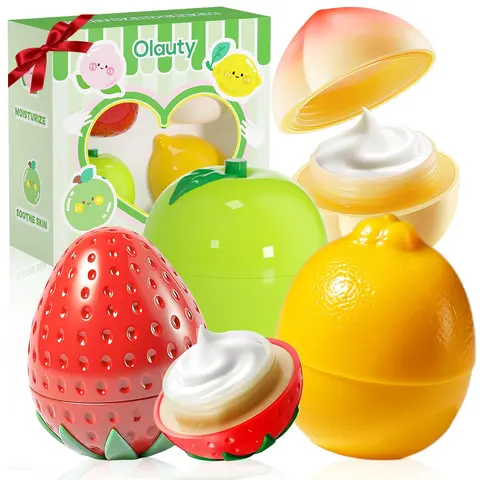 Fruit-Shaped Hand Cream Set - Peach, Lemon & Strawberry Scents, Cute Mini Hand Care Set for Daily Beauty Routine, Travel, Birthday, Christmas & Holiday Gifts for Women