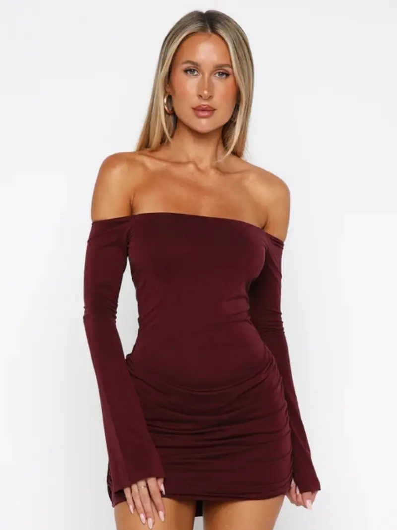 slim fit dress slacks Pleated Woven Fit & Flare Dress main image 0